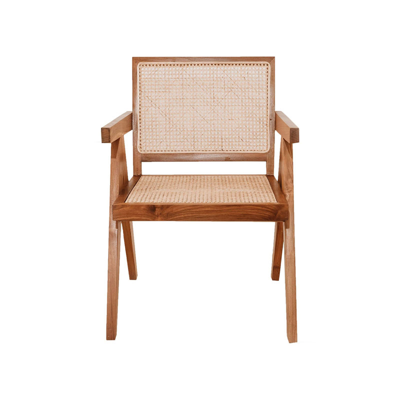 Bayou Breeze Delal Rattan Lounge Chair Handmade Natural Sustainable Rattan Teak Wood Midcentury Chair Wayfair